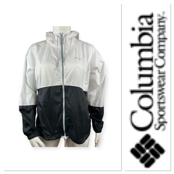 Columbia Jackets & Blazers - Columbia black and white zip front wind breaker jacket size XL